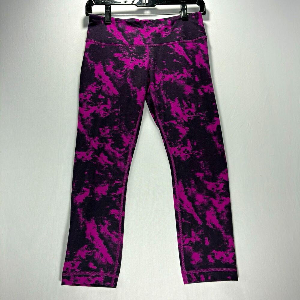 Lululemon Women’s Purple/Black Tie Dye Ankle Leggings Stretch Size 6